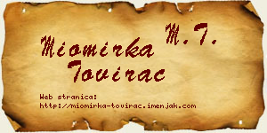 Miomirka Tovirac vizit kartica